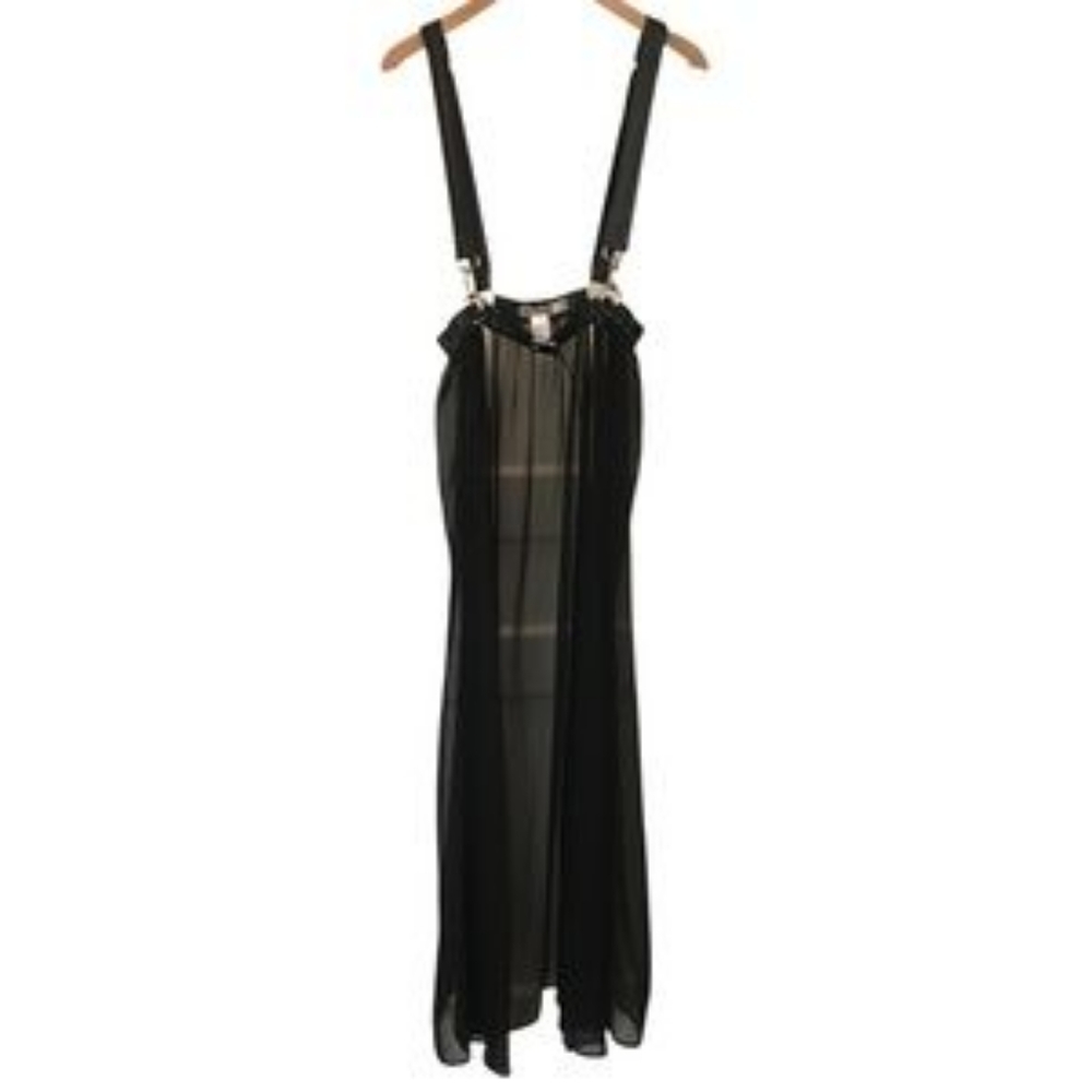 Rehab pleather and mesh black skirt suspenders.